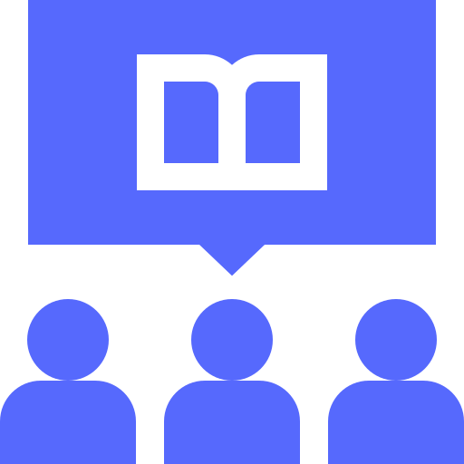 Icon that resembles a guide and learn 