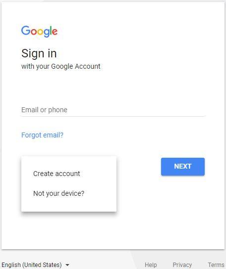 Create Gmail Account. Step2