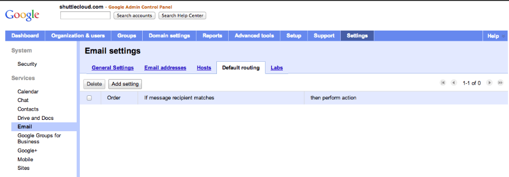 configure domain forwarding